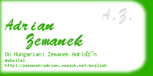 adrian zemanek business card